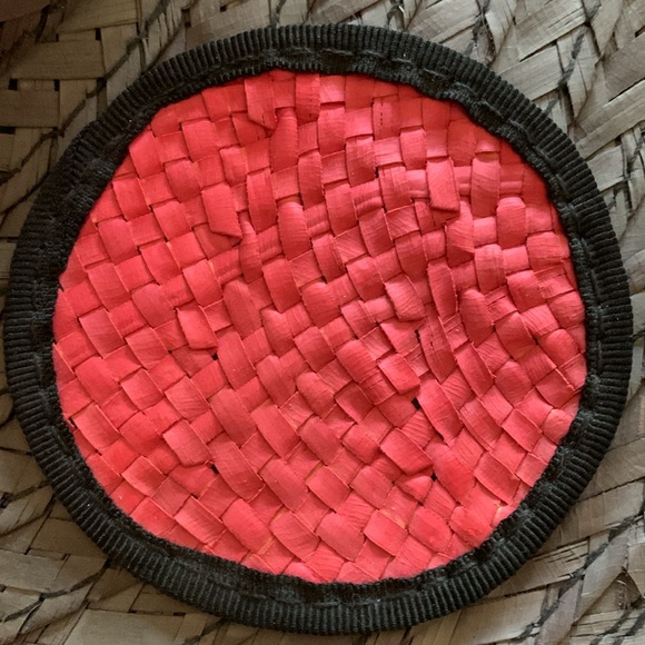 Emmanuel Geraldo Light Black Straw Wide Brim Colourful Hat Polka Dot Embellished - Picture 7 of 17